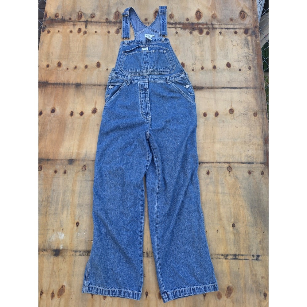 Vintage Calvin Klein Bib Overalls Mens Large Medium Wash Denim 90s Y2K